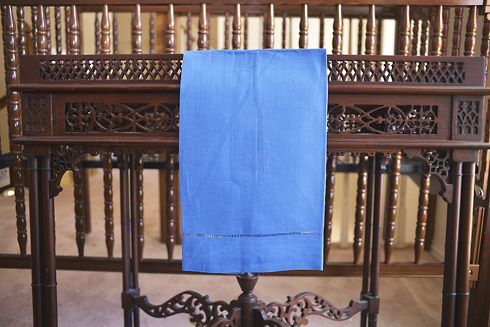 Marina Blue colored Hemstitch Guest Towels